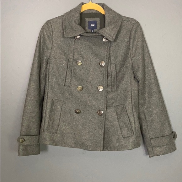 GAP Jackets & Blazers - GAP I Dark Gray Wool Peacoat Size XS